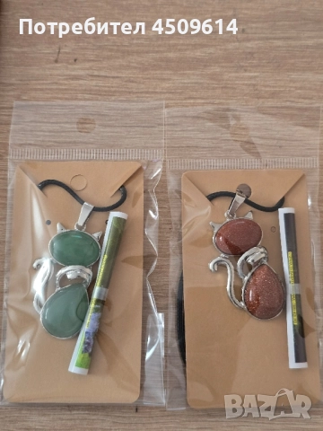 Колие с фигура на котка от естествени камъни , снимка 3 - Колиета, медальони, синджири - 52558396