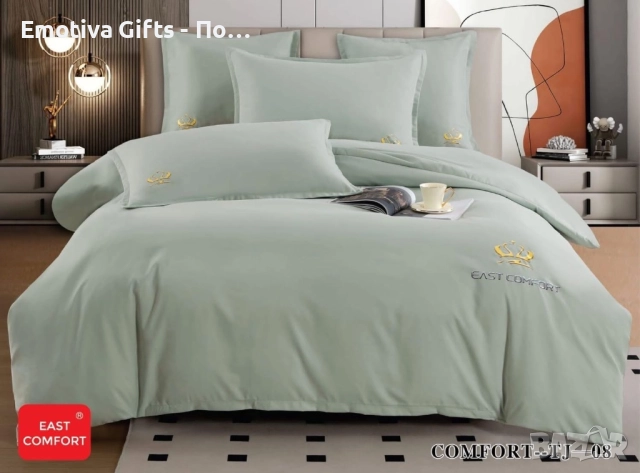 Луксозен комплект с бродерия от 100% памук, снимка 6 - Спално бельо - 52892302