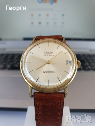 Рядък антикварен колекционерски мъжки ръчен часовник Anker Automatic , снимка 2 - Мъжки - 36253489