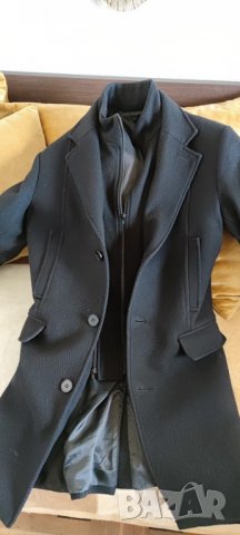 ПРОМОЦИЯ Мъжко черно палто Paruchev, снимка 6 - Палта - 34850208