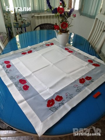 каре с макове 491, снимка 3 - Покривки за маси - 41649664