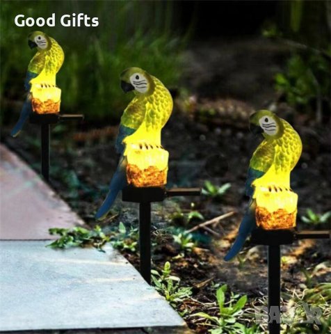 Градинска соларна лампа Папагал, снимка 3 - Соларни лампи - 40838534