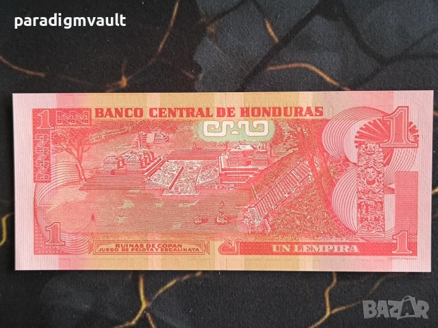 Банкнота - Хондурас - 1 лемпира UNC | 2012г., снимка 2 - Нумизматика и бонистика - 53637730
