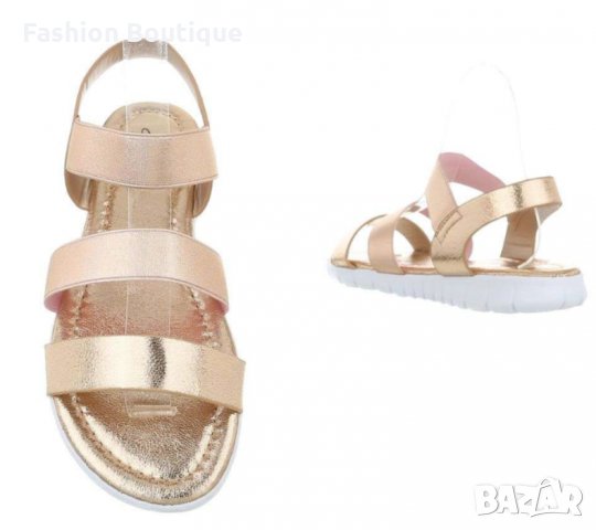 Дамски летни сандали в златисто, снимка 1