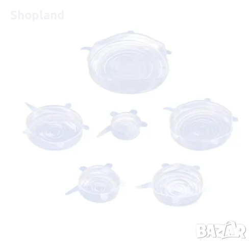 Комплект 6 броя силиконови капаци, снимка 3 - Аксесоари за кухня - 44729788