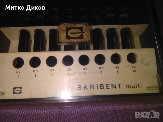 Skribent multi-немски маркови рапидографи от ГДР соца пластмасова кутия 8 броя, снимка 2 - Други - 40483050