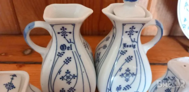 Комплект за подправки с дизайн "Blau Saks" Indian blue - Strawflower Pattern