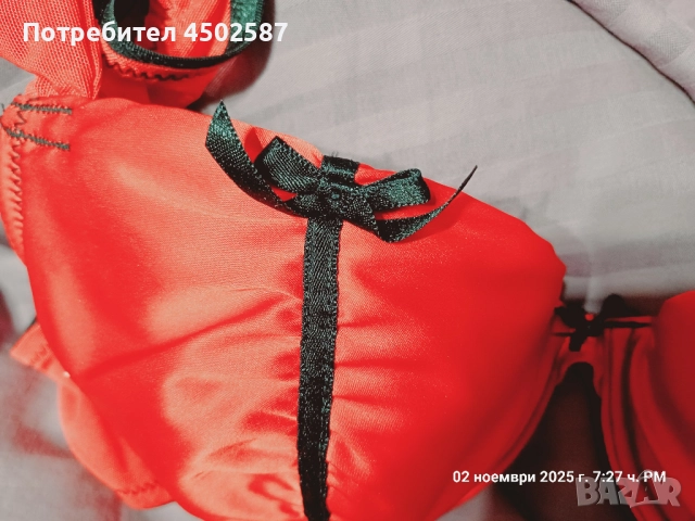 Червен сутиен с прашки, снимка 4 - Бельо - 52698244