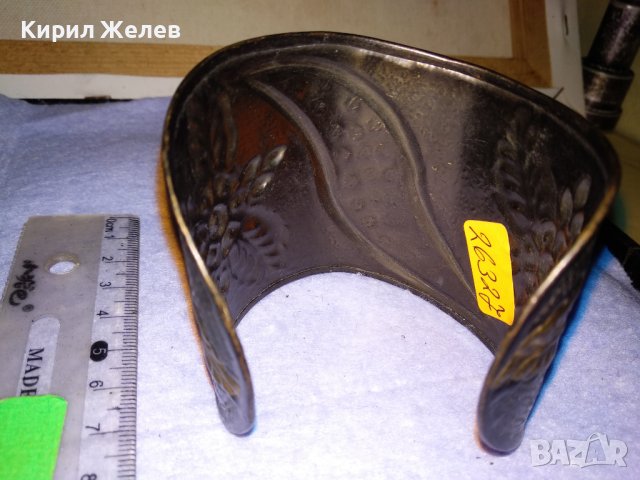 ПРЕКРАСНА РЪЧНО КОВАНА ЛАКИРАНА МЕДНА РЕТРО АРТ ГРИВНА с КРАСИВА ФЛОРАЛНА ОРНАМЕНТИКА 15874, снимка 11 - Гривни - 41202147