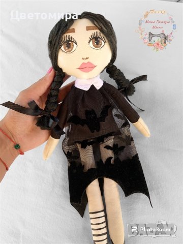 Wednesday Addams кукла, Уензди  Адамс , Уенздей , снимка 2 - Плюшени играчки - 41407845