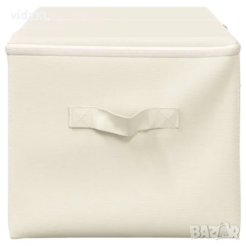 vidaXL Кутии за съхранение, 2 бр, текстил, 43x34x23 см, кремави, снимка 5 - Кутии за съхранение - 56147020