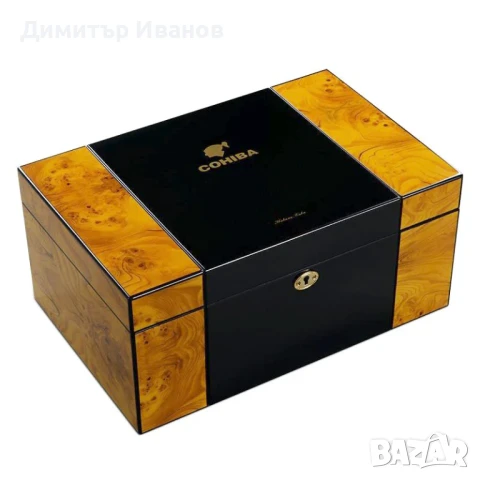 Cohiba кедров хумидор за 80-100 пури със хидрометър и овлажнител, снимка 5 - Други - 50978986