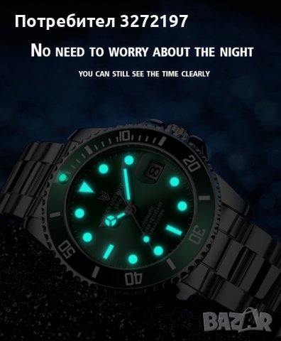 2022 LIGE автоматичен часовник за гмуркане 100 ATM, снимка 13 - Мъжки - 40849702