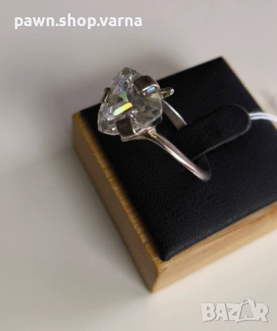 Нов сребърен пръстен 925 с фианит – 5,32 г, размер 18 мм, снимка 3 - Пръстени - 51408803