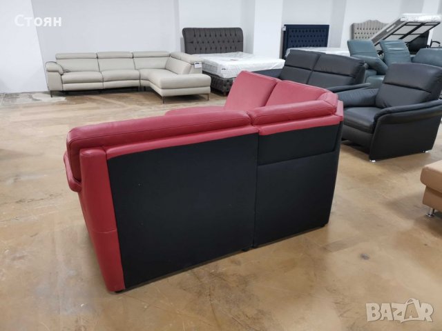 Червен кожен ъглов диван "KS6072" - естествена кожа, снимка 5 - Дивани и мека мебел - 39688083