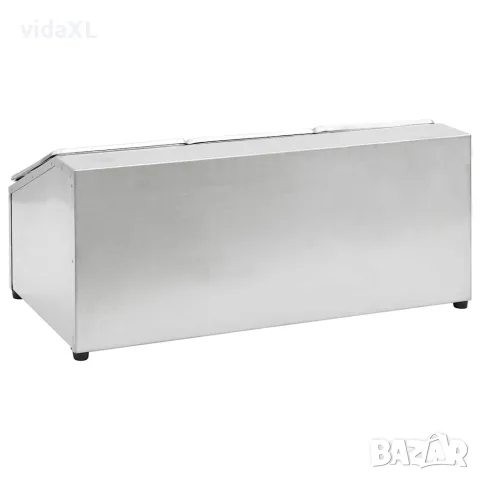 vidaXL Гастронорм контейнер държач с 3 GN съда 1/6 неръждаема стомана, снимка 5 - Обзавеждане на кухня - 56147736