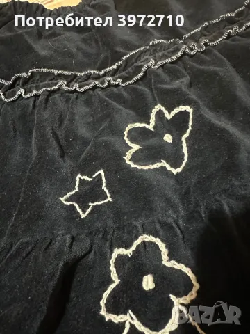 Черна пола с бродерия , снимка 2 - Поли - 47653826