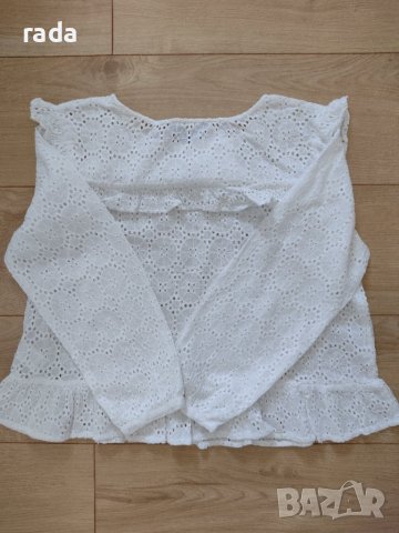 Бяла ажурна блуза , снимка 2 - Тениски - 41493419