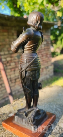 Бронзова Фигура на O.Ruffony Jeanne d'Arc 1900-1920г, снимка 3 - Статуетки - 52021649