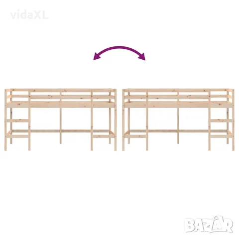 vidaXL Детско високо легло със стълба, 80x200 см, бор масив, снимка 8 - Спални и легла - 56148156