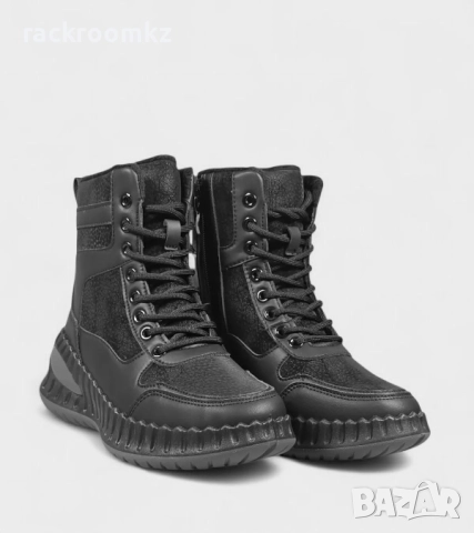 Дамски зимни боти с топъл хастар и дебела подметка W210163 black, снимка 6 - Дамски боти - 52379242