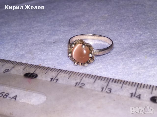 СРЕБЪРЕН АР ДЕКО СТИЛ СКЪПОЦЕНЕН ПРЪСТЕН СРЕБРО 925 с ШЛИФОВАН КАМЪК РОЗОВО КОТЕШКО ОКО 21661, снимка 12 - Пръстени - 41637842