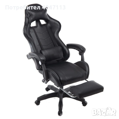 Въртящ се кожен стол за офис и компютърни игри, снимка 5 - Столове - 53274128