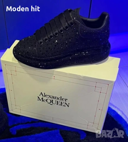 Alexander McQueen дамски сникърси с кристали висок клас реплика, снимка 3 - Кецове - 53614623