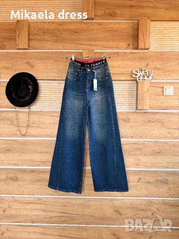 Страхотни дънки висока талия с ластик Tommy Hilfiger.СМ Л размер, снимка 2 - Дънки - 53853943