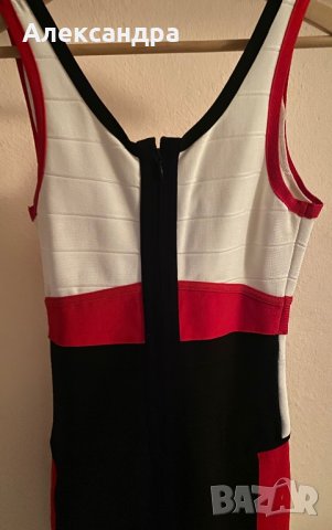 Ластична трицветна рокля, снимка 2 - Рокли - 35873380
