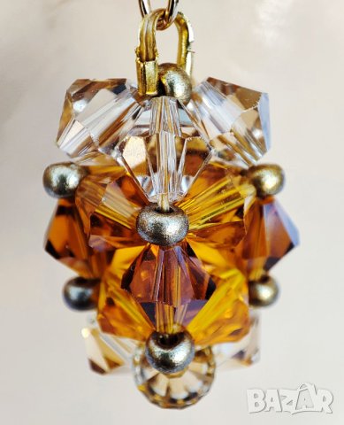 Звездни купове -- обеци с кристали и Миюки мъниста, снимка 17 - Обеци - 41318415