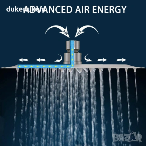 Душ глава с високо налягане, квадратна форма, 20 см, снимка 5 - Смесители - 53228157