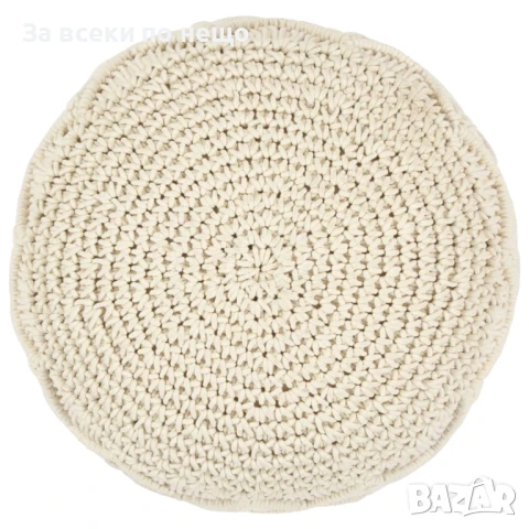 Ръчно изработен пуф в макраме, 45x30 см, памук Код P1040, снимка 2 - Дивани и мека мебел - 51389793