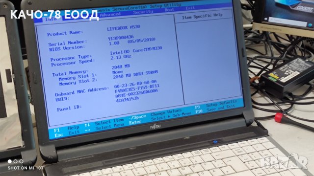 Лаптоп Fujitsu Lifebook A530, снимка 2 - Части за лаптопи - 41806550