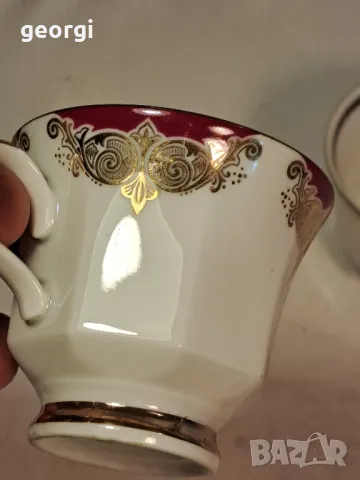 две немски порцеланови чаши със златен кант 19/5, снимка 3 - Чаши - 49267332