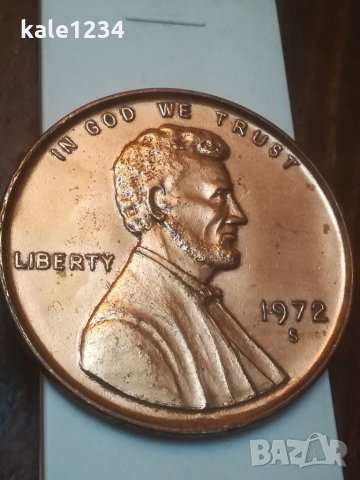 Плакет. ONE CENT - 1972 S. Монета. Един цент. Cent. USA. , снимка 4 - Нумизматика и бонистика - 34828851