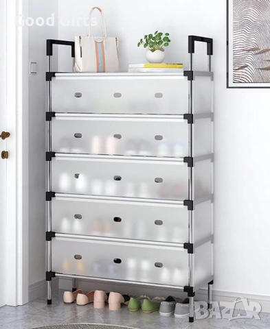 Сглобяем Шкаф за Обувки на 5 нива – Лек, Прахоустойчив и Спестяващ Място Органайзер, снимка 3 - Други стоки за дома - 53468965