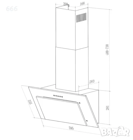 Абсорбатор 60 см YUNA SIVA 1360Y, снимка 8 - Абсорбатори - 56172871