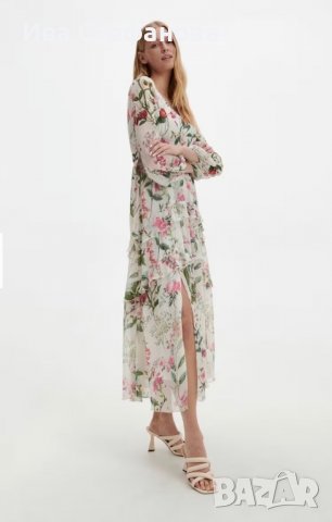 разкошна нова феерична романтична  рокля дълга елегантна рокля Reserved флорален принт цветя , снимка 1 - Рокли - 40186036