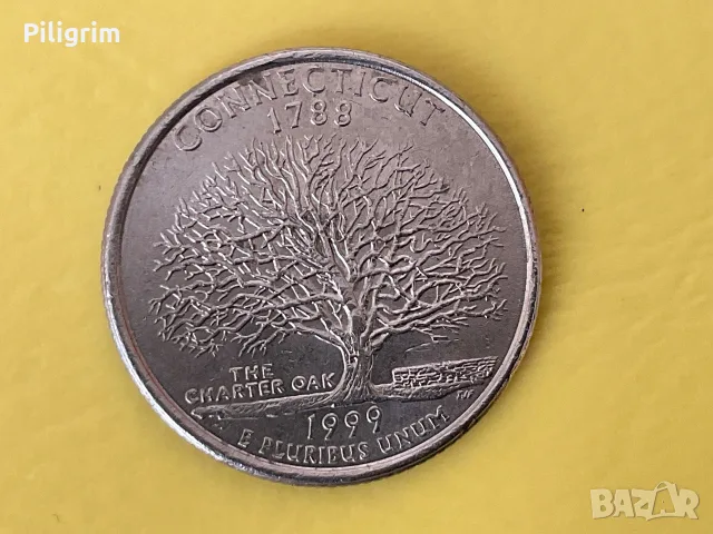 САЩ 25 цента 1999 г. (Р), Connecticut.