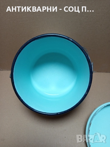 Соц Стара Емайлирана Съдинка Съд За Мляко 4лт. , снимка 3 - Антикварни и старинни предмети - 51913652