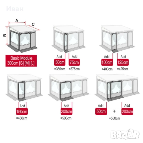 Чисто нов! Fiamma Privacy Room F45s. За кемпер. Размер 350см. Височина 225-250см, снимка 5 - Палатки - 51532340