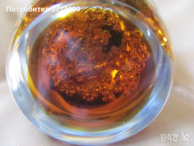 Кристална тежест за бюро, преспапие , Бавария, снимка 9 - Декорация за дома - 51644036