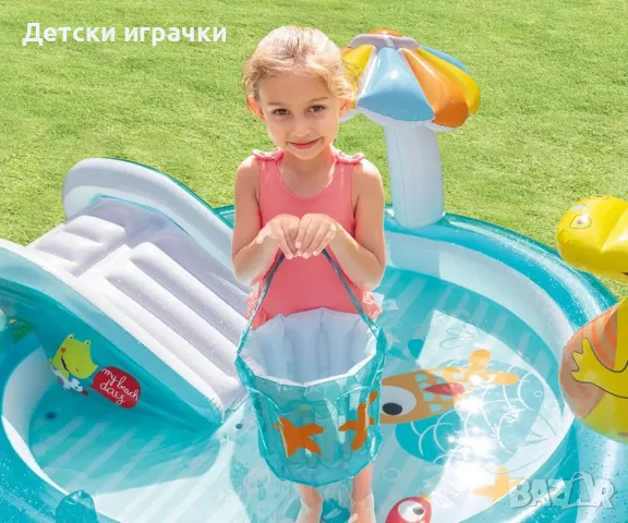Надуваем център Gator Play Intex, 201х170x84см, водна пързалка, PVC, зелен, снимка 4 - Надуваеми играчки - 49925881