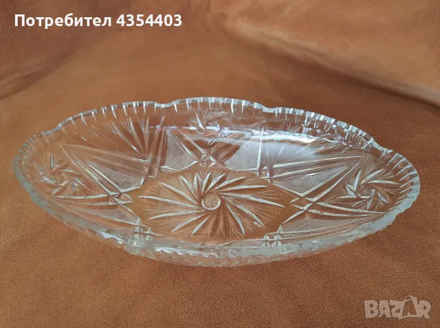 Кристална фруктиера от 80-те години , снимка 3 - Антикварни и старинни предмети - 49033677