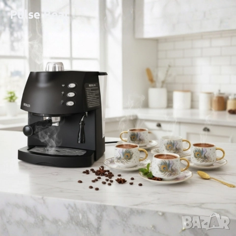 Кафе машина + подарък сервиз 