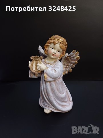 Висок виолетов ангел от висококачествен полирезин, снимка 2 - Статуетки - 42689900