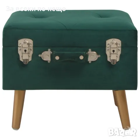 Табуретки за съхранение, 3 бр, зелени, кадифе, снимка 7 - Дивани и мека мебел - 47648347