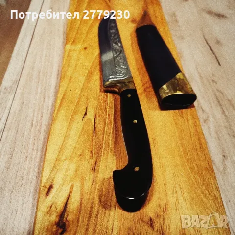 Ловен масивен нож, с дръжка от биволски рог Нов!, снимка 8 - Ножове - 49911772