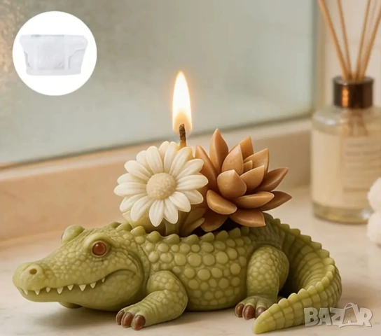 Молд кашпа крокодил , снимка 7 - Форми - 53337336